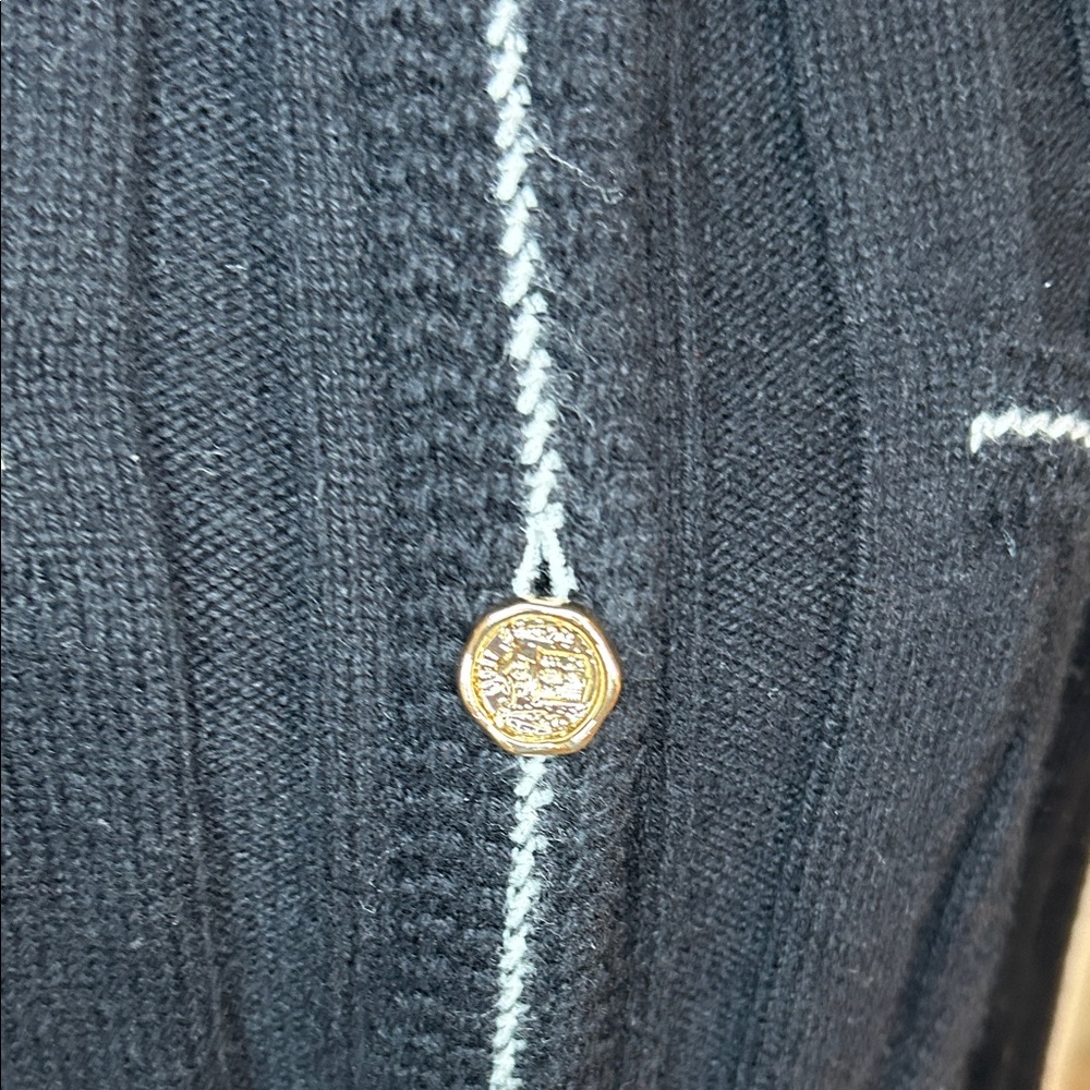 Talbots Black Cable Knit Cardigan with Gold Buttons - Picture 13 of 13